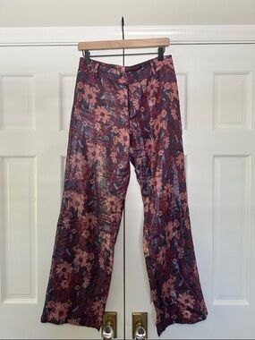 LANHTROPY - ASTRO METALLIC LINEN PANTS - GERBERA PRINT